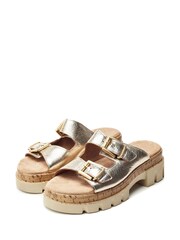 Moda in Pelle Octina Double Buckle Chunky  Mules - Image 2 of 4