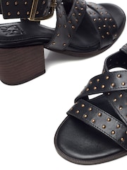 Moda in Pelle Mayley Asymmetrical Studded Western Black Sandals - Image 6 of 6