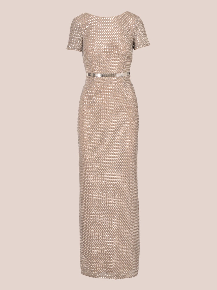 green emerald velvet dress Adrianna Papell Platinum 40435 main image 0