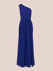 Dunkelblau - Adrianna Papell One Shoulder Chiffon-Kleid - Bild 7 von 7