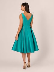 Adrianna Papell Green Sleeveless Tea Length Dress - Image 2 of 7