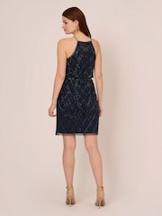 Adrianna Papell Blue Studio Beaded Blouson Dress - Image 2 of 7