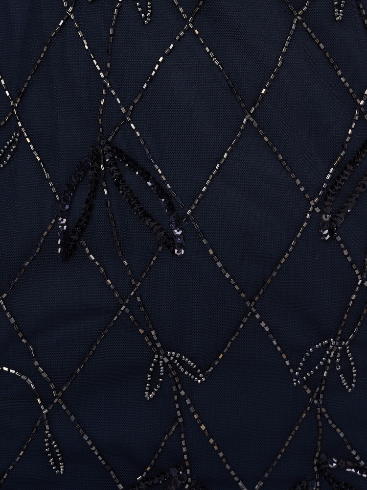 Adrianna Papell Blue Studio Beaded Blouson Dress - Image 7 of 7