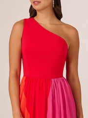 Adrianna Papell Red Color Block Chiffon Dress - Image 4 of 7