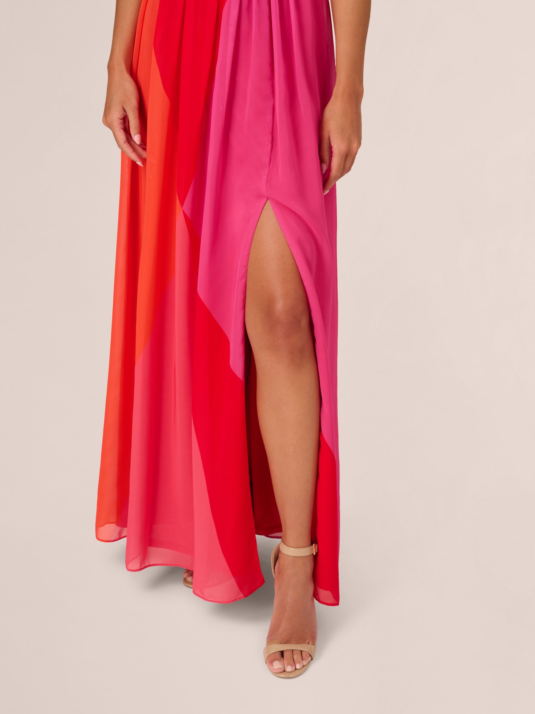 【海外限定】AdriannaPapell ドレス☆Red Color Block Chiffon D Buy Adrianna Papell Red Color Block Chiffon Dress from the