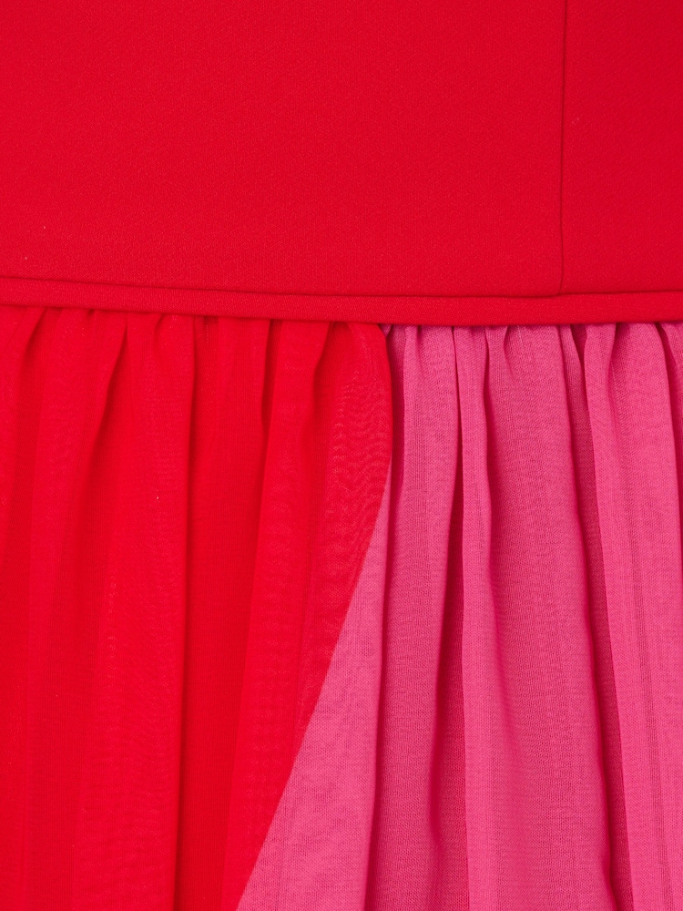 Adrianna Papell Red Color Block Chiffon Dress - Image 7 of 7