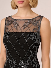 Adrianna Papell Studio Beaded Sheath Black Dress - Image 5 of 7