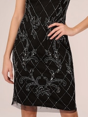 Adrianna Papell Studio Beaded Sheath Black Dress - Image 6 of 7