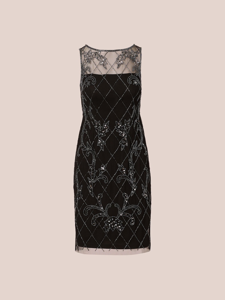 Adrianna Papell Studio Beaded Sheath Black Dress - Image 7 of 7