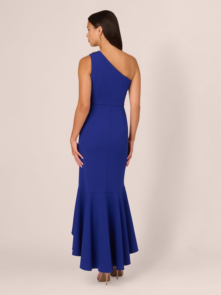 Adrianna Papell Blue Studio Beaded Knit Crepe Gown - Image 2 of 7