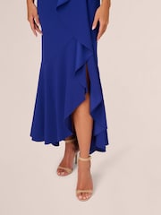 Adrianna Papell Blue Studio Beaded Knit Crepe Gown - Image 5 of 7