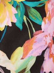 Adrianna Papell Printed Mikado Short Black Dress - Image 3 of 7