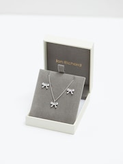 Jon Richard Silver Tone Bow Earrings And Pendant Set with Gift Boxed - Image 3 of 3