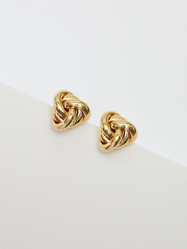 Jon Richard Gold Tone Vintage Inspired Knot Stud Earrings - Image 2 of 3