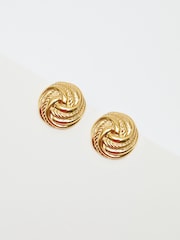 Jon Richard Gold Tone Vintage Inspired Knot Clip Earrings - Image 2 of 4