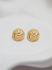 Jon Richard Gold Tone Vintage Inspired Knot Clip Earrings - Image 3 of 4