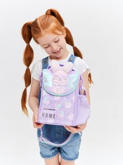 Smiggle Purple Blast Off Junior Id Lunchbox With Strap - Image 1 of 5