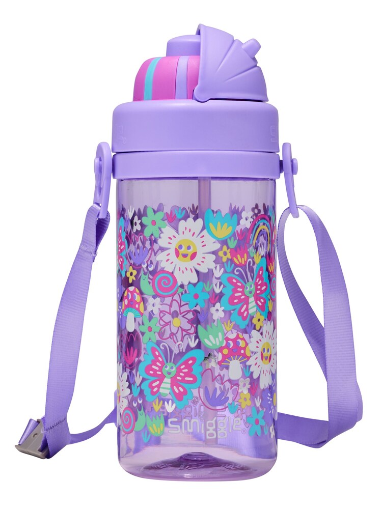 Smiggle Purple Over and Under Teeny Tiny Plastic Drink Bottle With Strap 400Ml - Image 1 of 3