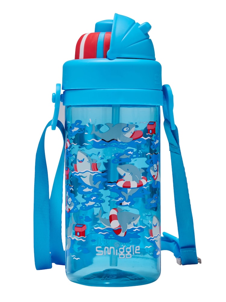 Smiggle Blue Over and Under Teeny Tiny Plastic Drink Bottle With Strap 400Ml - Image 1 of 2