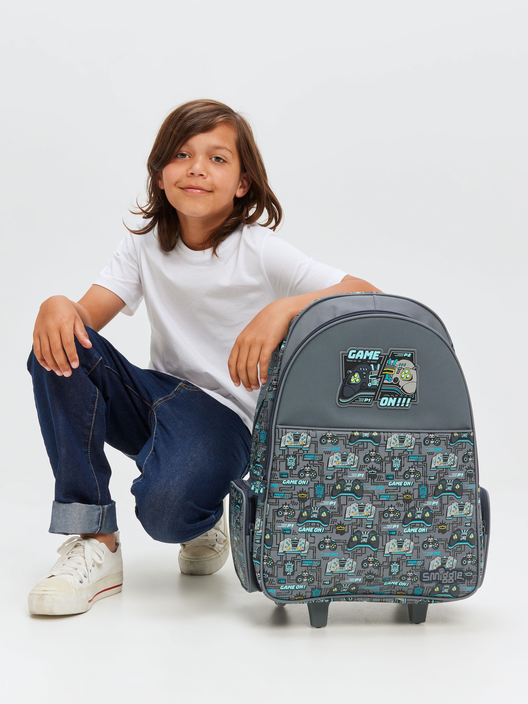Buy Smiggle Grey Epic Adventures Suitcase Trolley Backpack With Light Up Wheels from Next Canada