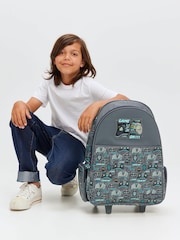 Smiggle Grey Epic Adventures Suitcase Trolley Backpack With Light Up Wheels - Image 1 of 6