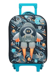 Smiggle Grey Blast Off Junior Suitcase Hardtop Trolley Bag - Image 1 of 6