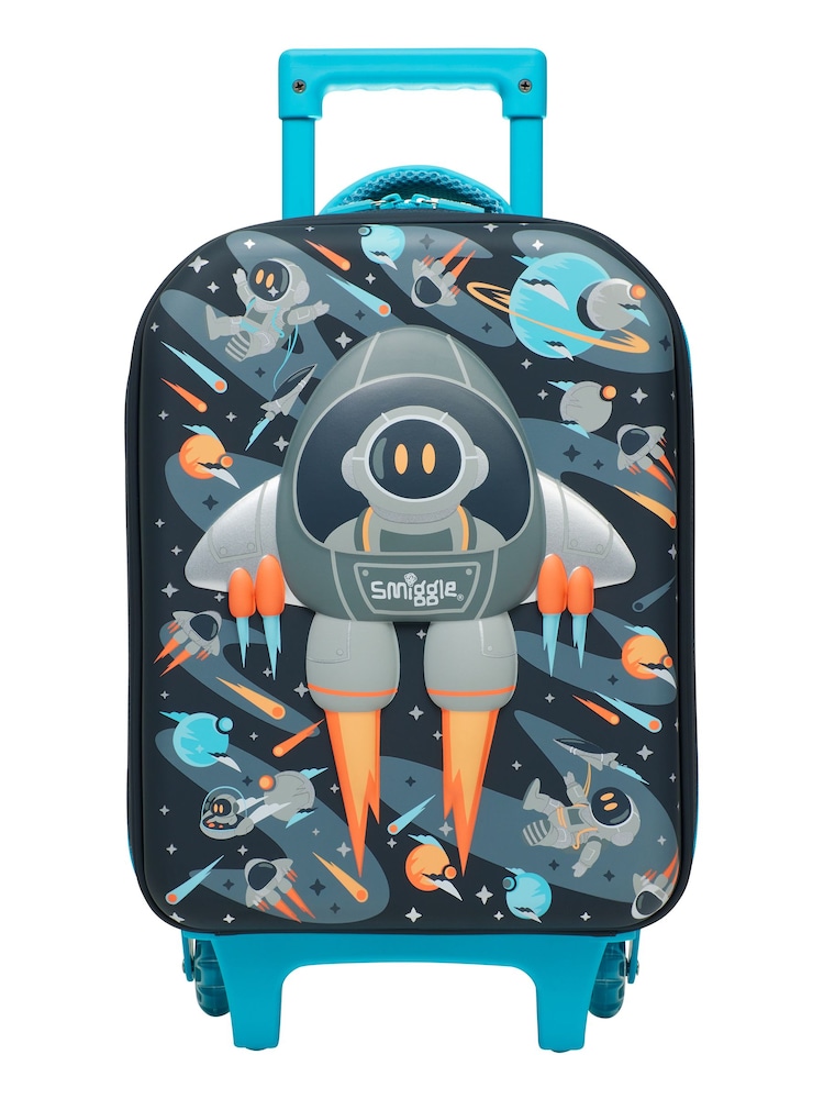 Smiggle Grey Blast Off Junior Suitcase Hardtop Trolley Bag - Image 1 of 6