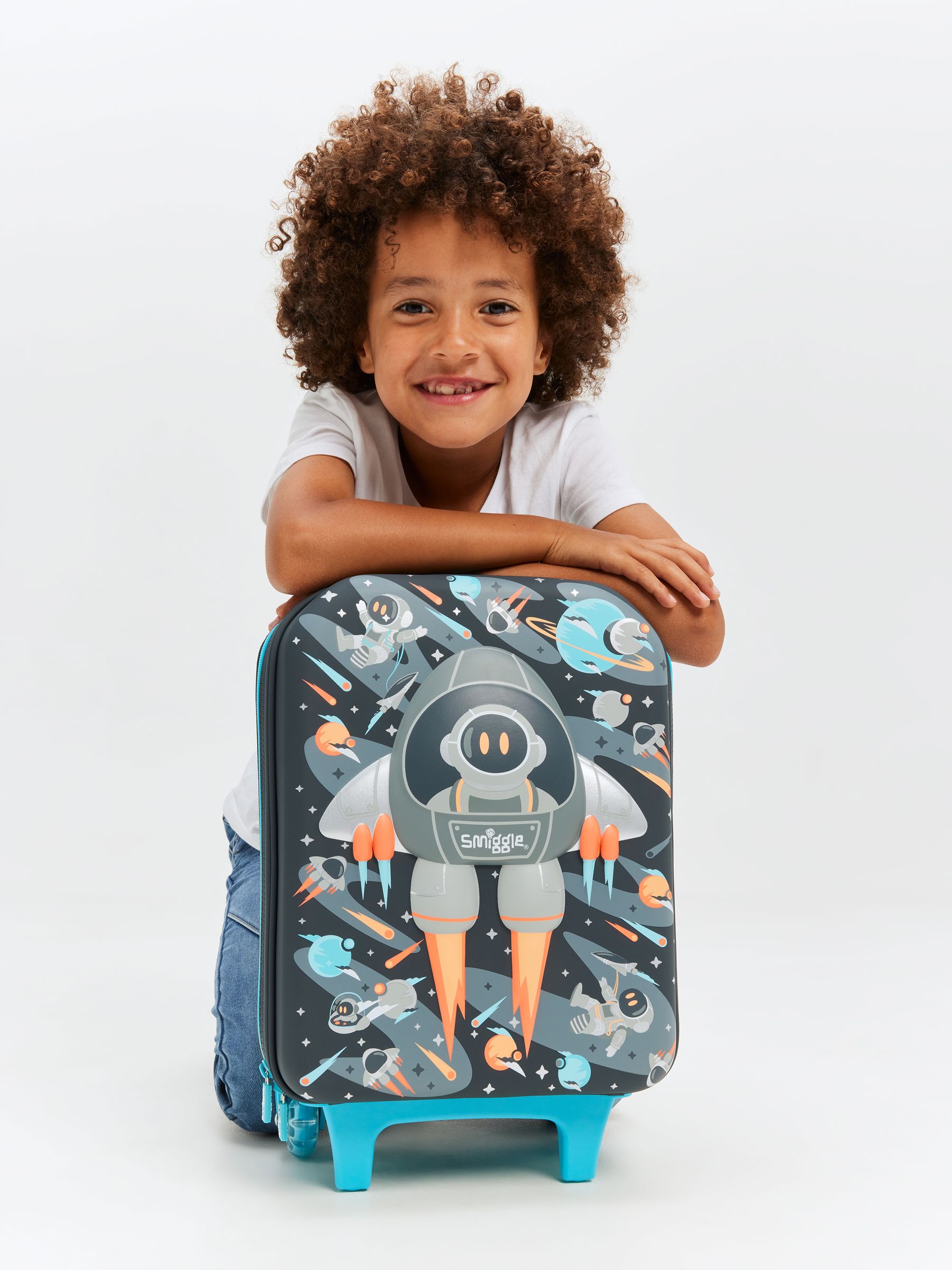 Buy Smiggle Grey Blast Off Junior Suitcase Hardtop Trolley Bag from Next South Africa