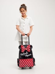 Smiggle Red Minnie Mouse Suitcase Trolley Backpack With Light Up Wheels - Image 2 of 6