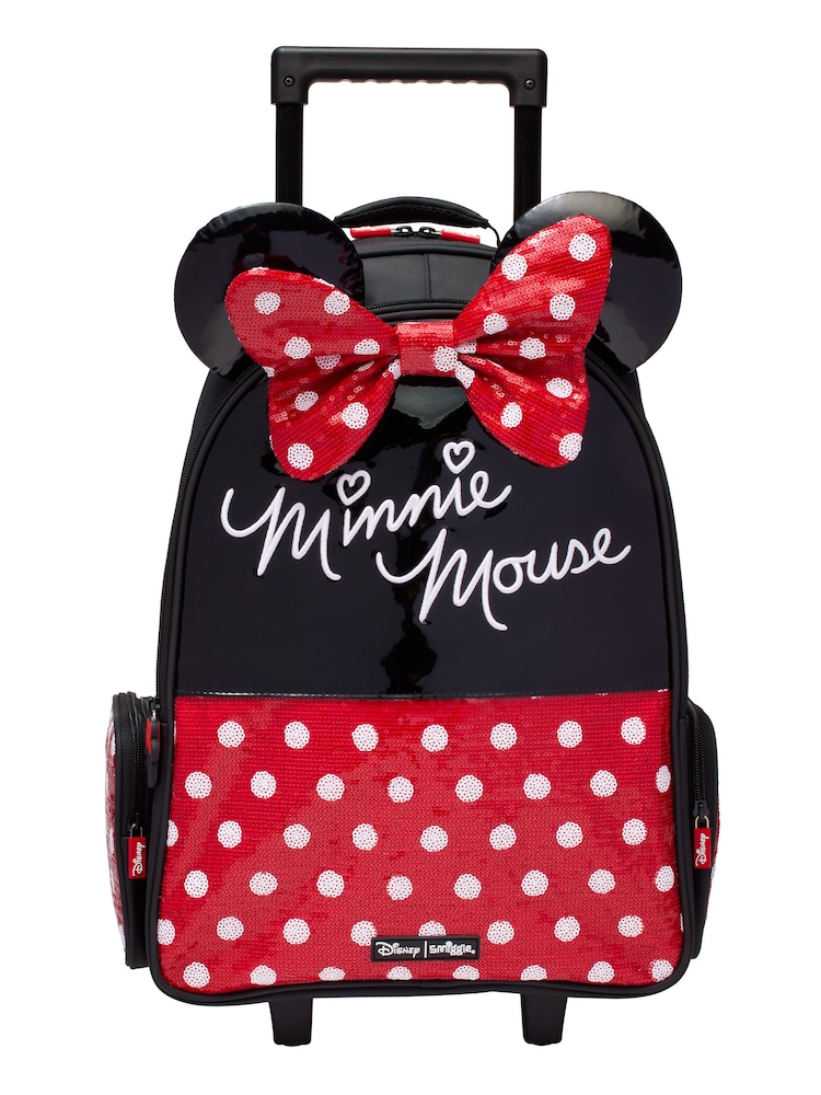Smiggle Red Minnie Mouse Suitcase Trolley Backpack With Light Up Wheels - Image 3 of 6