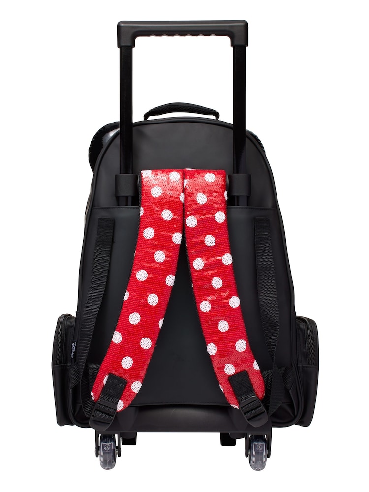 Smiggle Red Minnie Mouse Suitcase Trolley Backpack With Light Up Wheels - Image 4 of 6