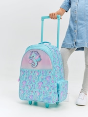 Smiggle Blue Epic Adventures Suitcase Trolley Backpack With Light Up Wheels - Image 2 of 6
