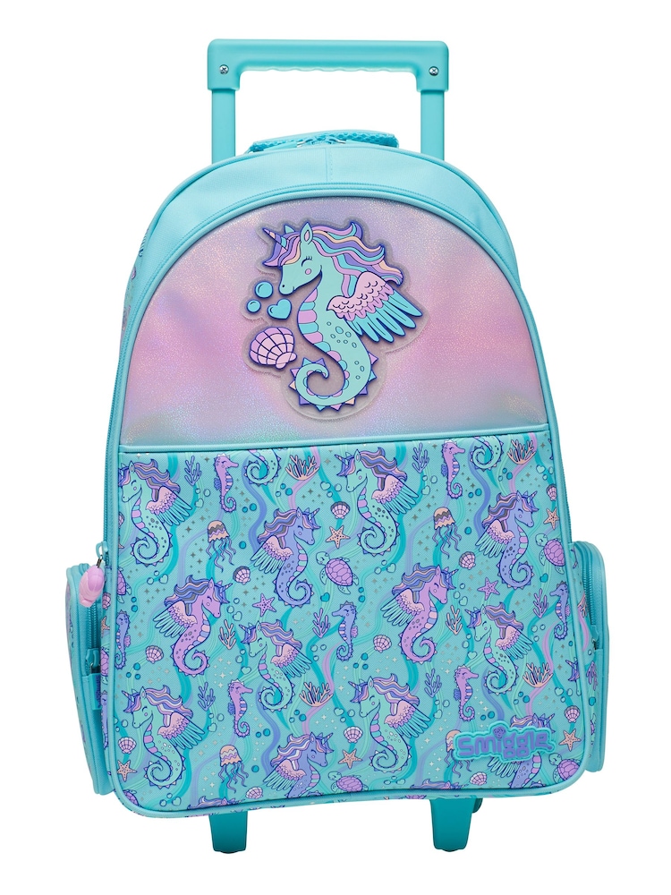 Smiggle Blue Epic Adventures Suitcase Trolley Backpack With Light Up Wheels - Image 3 of 6