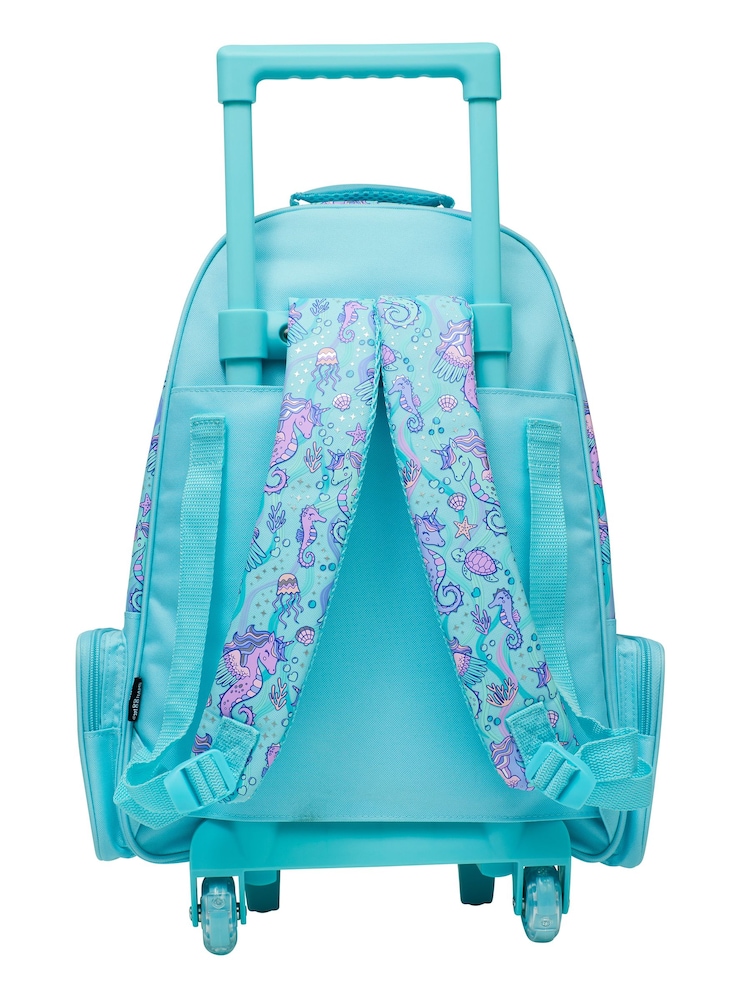 Smiggle Blue Epic Adventures Suitcase Trolley Backpack With Light Up Wheels - Image 5 of 6