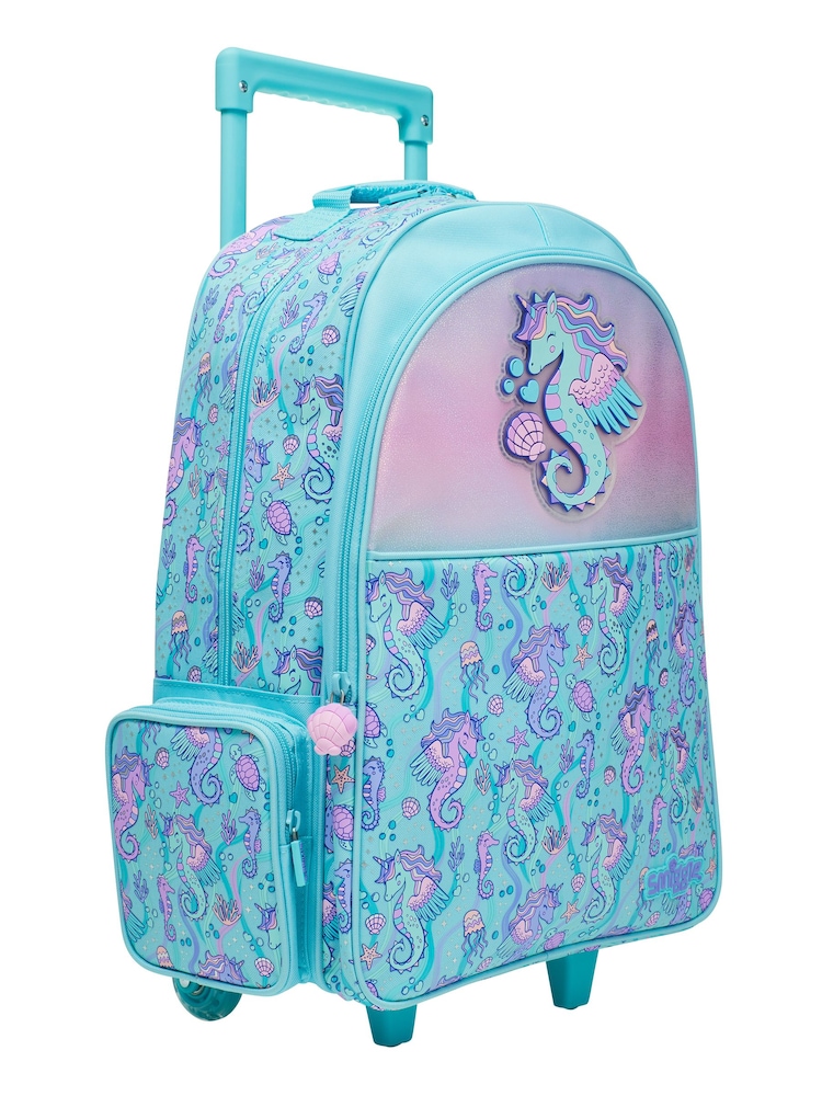 Smiggle Blue Epic Adventures Suitcase Trolley Backpack With Light Up Wheels - Image 6 of 6