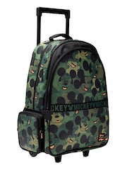 Smiggle Green Mickey Mouse Suitcase Trolley Backpack with Light Up Wheels - Image 3 of 4