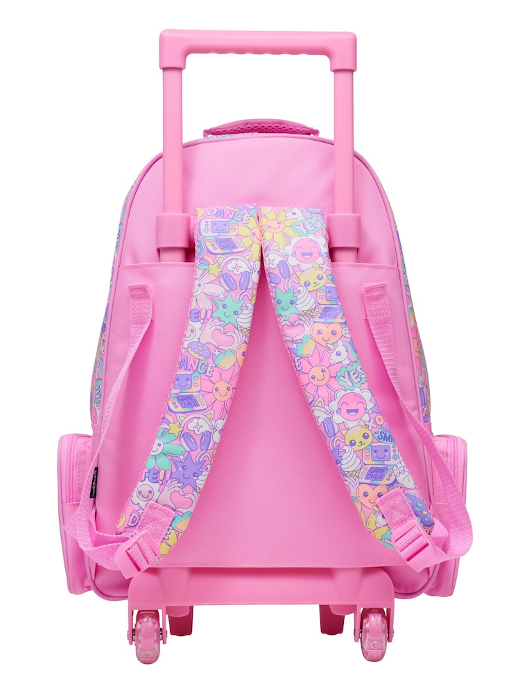 Smiggle Pink Epic Adventures Suitcase Trolley Backpack With Light Up Wheels - Image 2 of 6