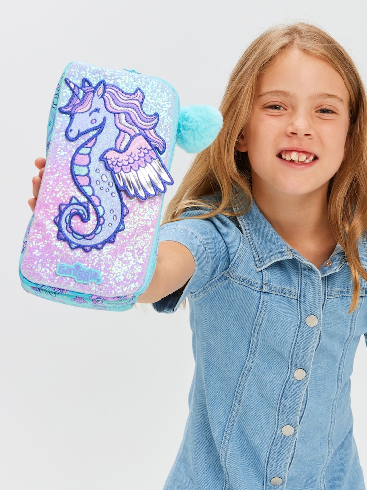 Smiggle Blue Dark Epic Adventures Character Pocket Pencil Case - Image 4 of 4