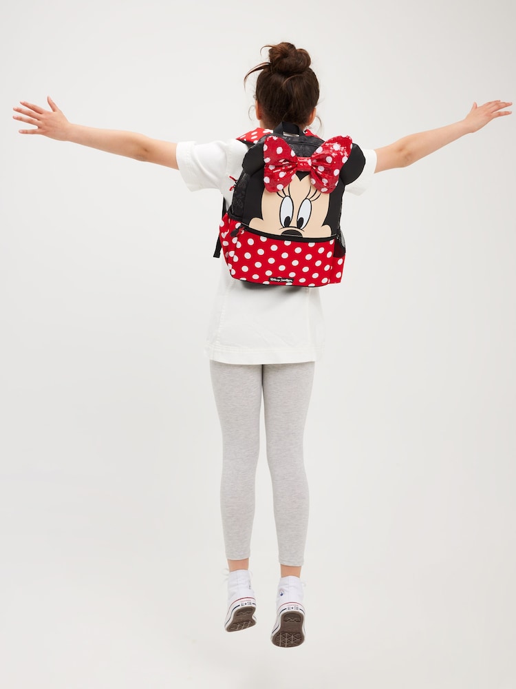 Smiggle Red Minnie Mouse Junior Character Hoodie Backpack - Image 2 of 4