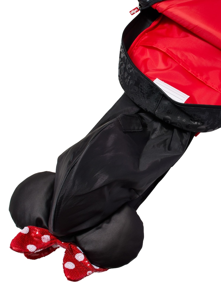 Smiggle Red Minnie Mouse Junior Character Hoodie Backpack - Image 4 of 4