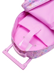 Smiggle Pink Cosmos Suitcase Trolley Backpack With Light Up Wheels - Image 2 of 4