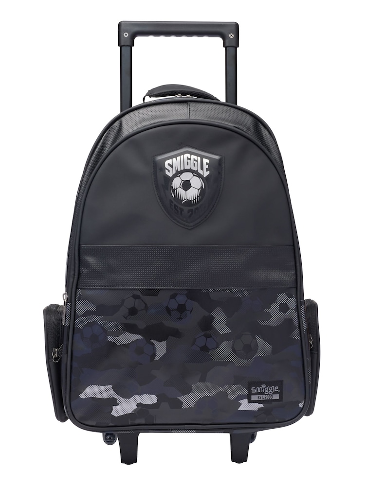 Smiggle Black Assist Suitcase Trolley Backpack With Light Up Wheels - Image 1 of 4