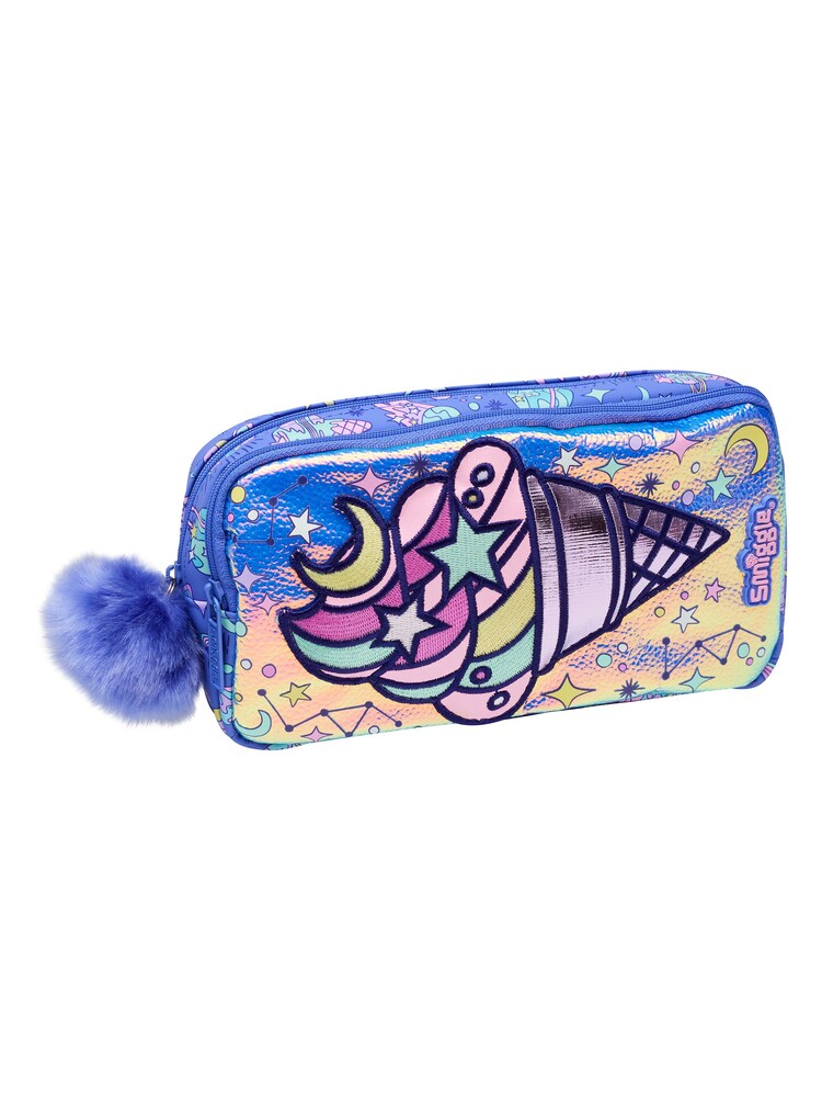 Fioletowy - Smiggle Epic Adventures Character Pocket Pencil Case - Image 1 of 4