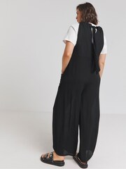 Simply Be Black Crinkle Wide Leg Jumpsuit - Image 2 of 4