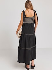 Simply Be Black Embroidered Tiered Maxi Dress - Image 2 of 4