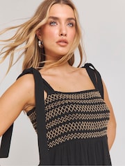 Simply Be Black Embroidered Tiered Maxi Dress - Image 4 of 4