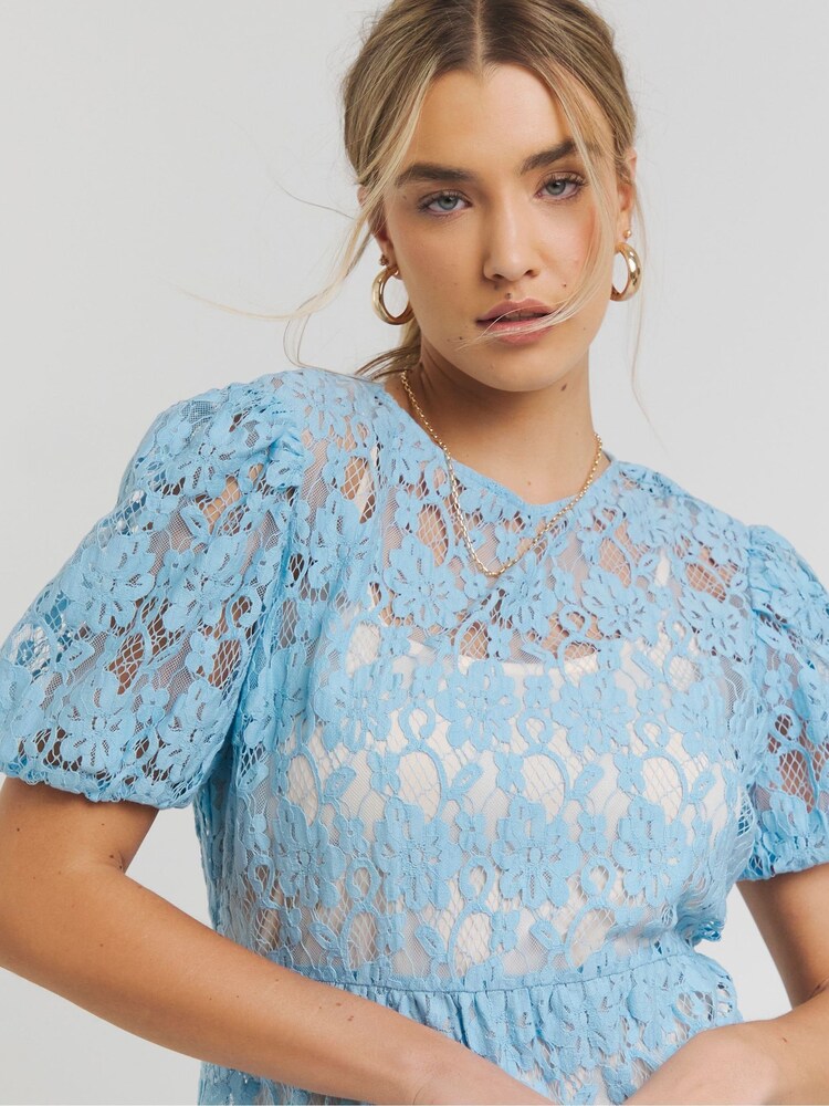 Simply Be Blue Lace Midi Dress - Image 4 of 4 Simply Be Blue Lace Midi Dress - Image 4 of 4