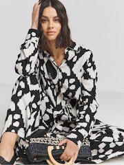 Simply Be Oversize-Hemd aus Leinen mit Mono-Print - Bild 2 von 4