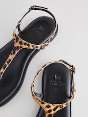 Leopard Forever Comfort® Standard/Wide Fit Toe Thong Leather Sandals - Image 4 of 5