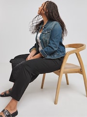 Simply Be Black Ponte Tapered Trousers - Image 2 of 4